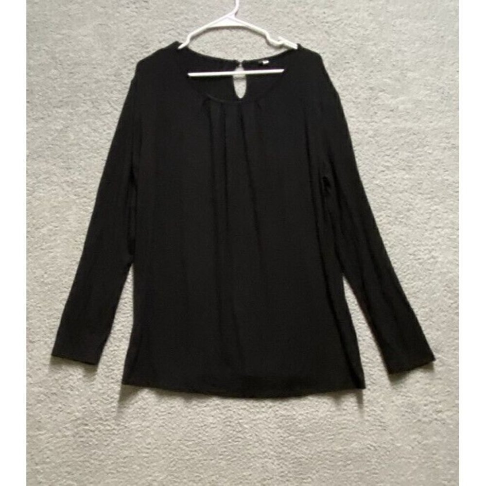 Tasamo Women's Black Crew Neck Top Long Sleeve Shirt 2XL New